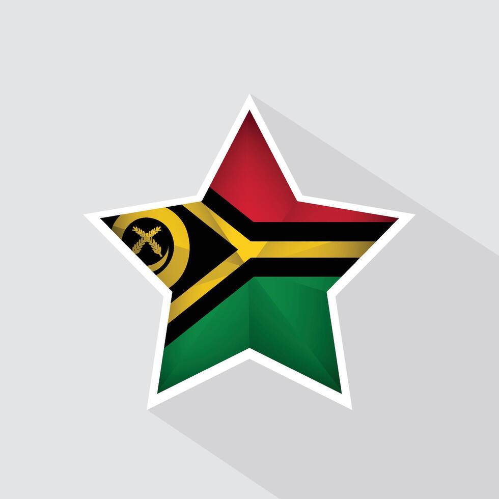 Vanuatu Flag Star Shape Icon vector