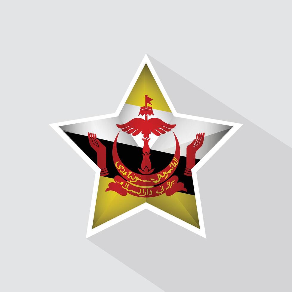 Brunei Flag Star Shape Icon vector