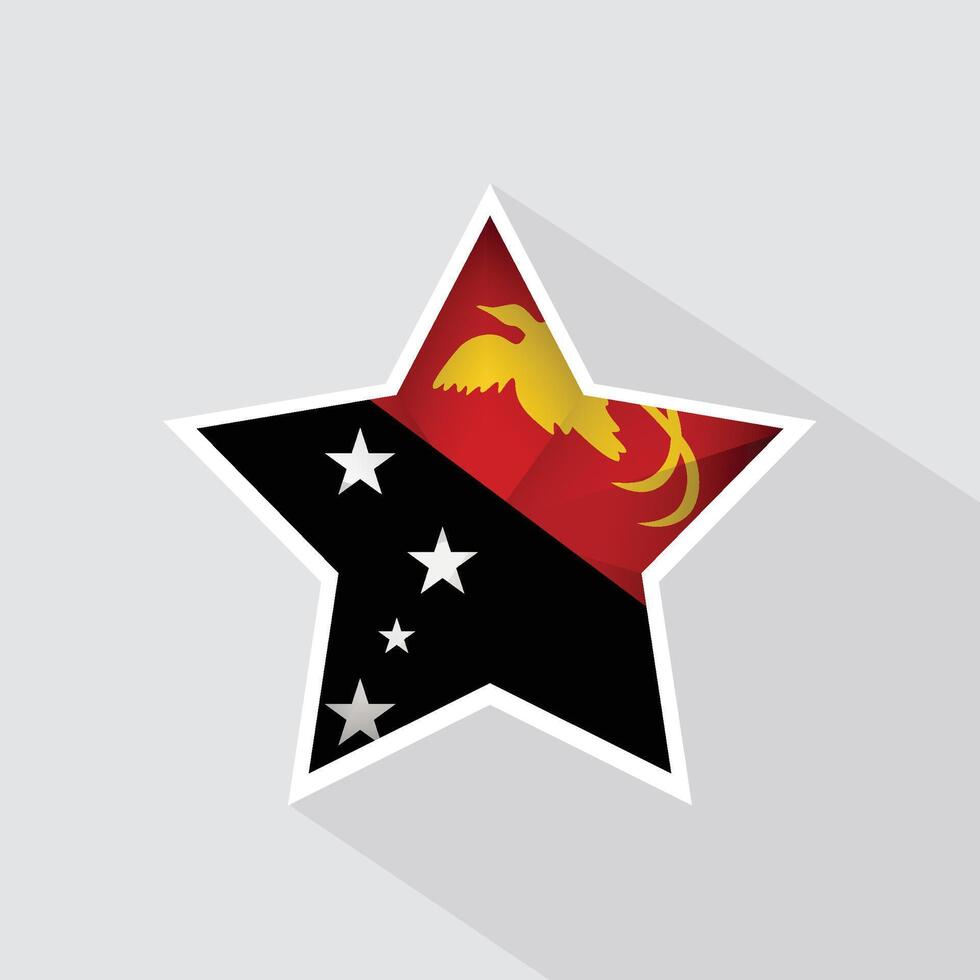 Papua New Guinea Flag Star Shape Icon vector