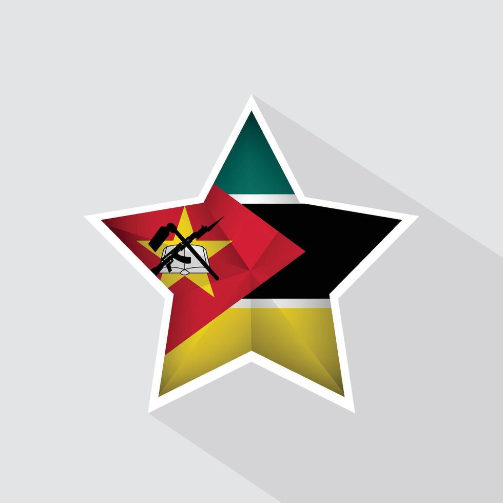 Mozambique Flag Star Shape Icon vector