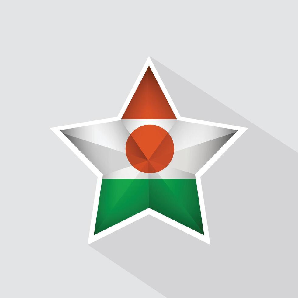 Niger Flag Star Shape Icon vector