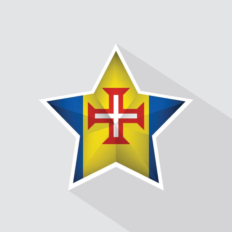 Madeira Flag Star Shape Icon vector