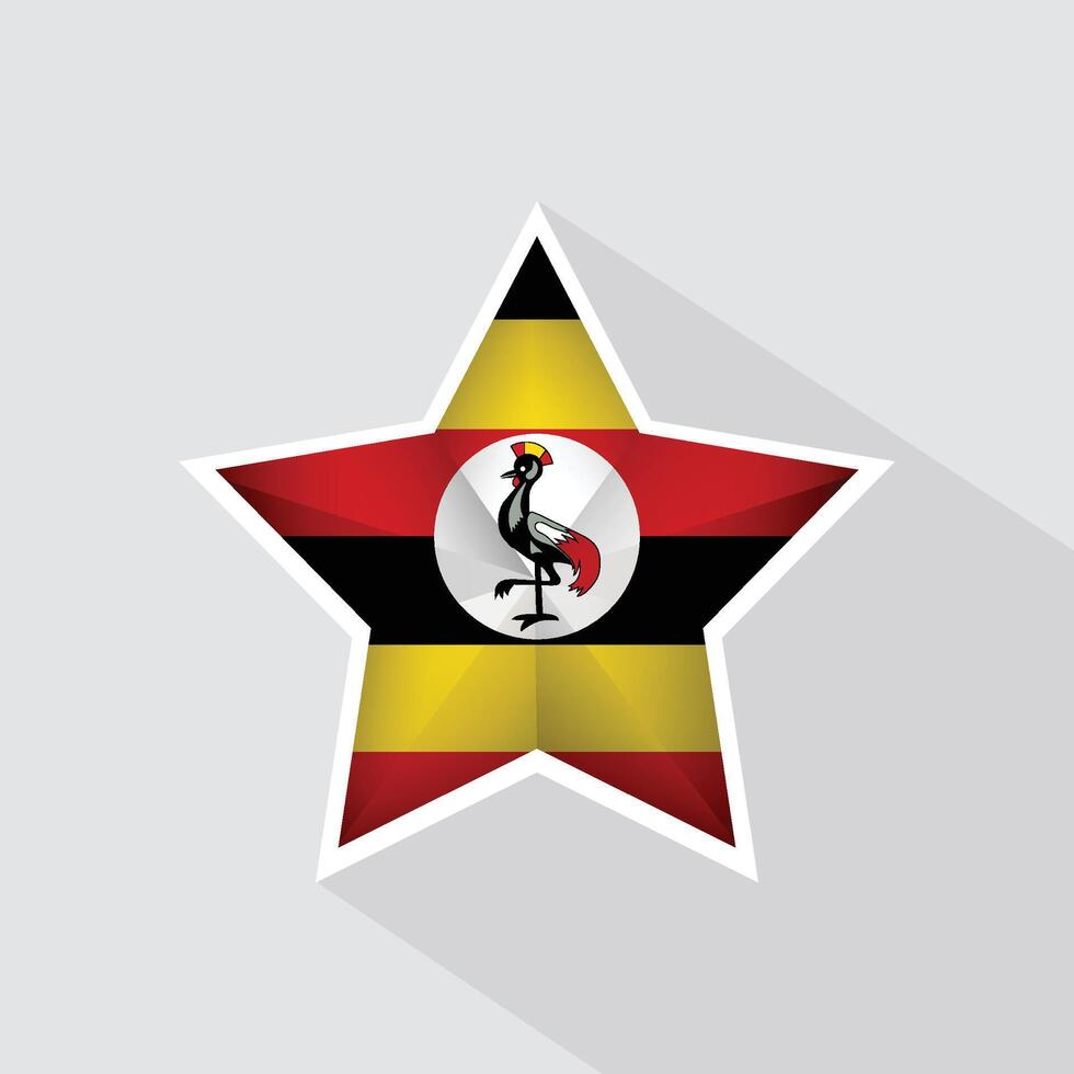 Uganda Flag Star Shape Icon vector