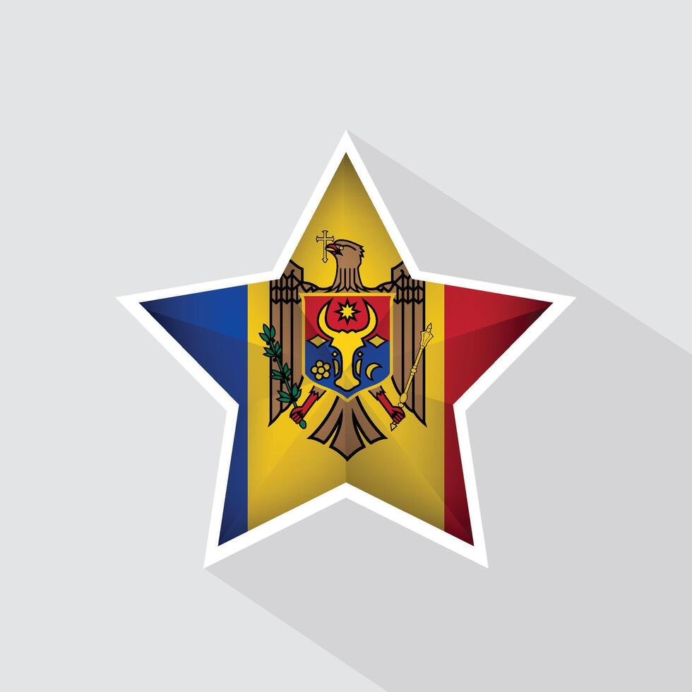 Moldova Flag Star Shape Icon vector