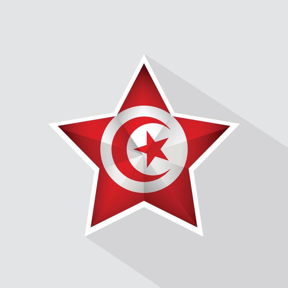 Tunisia Flag Star Shape Icon vector