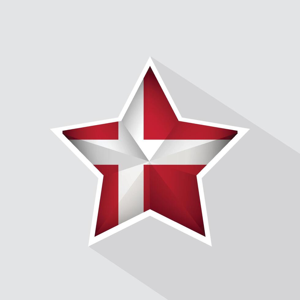 Denmark Flag Star Shape Icon vector