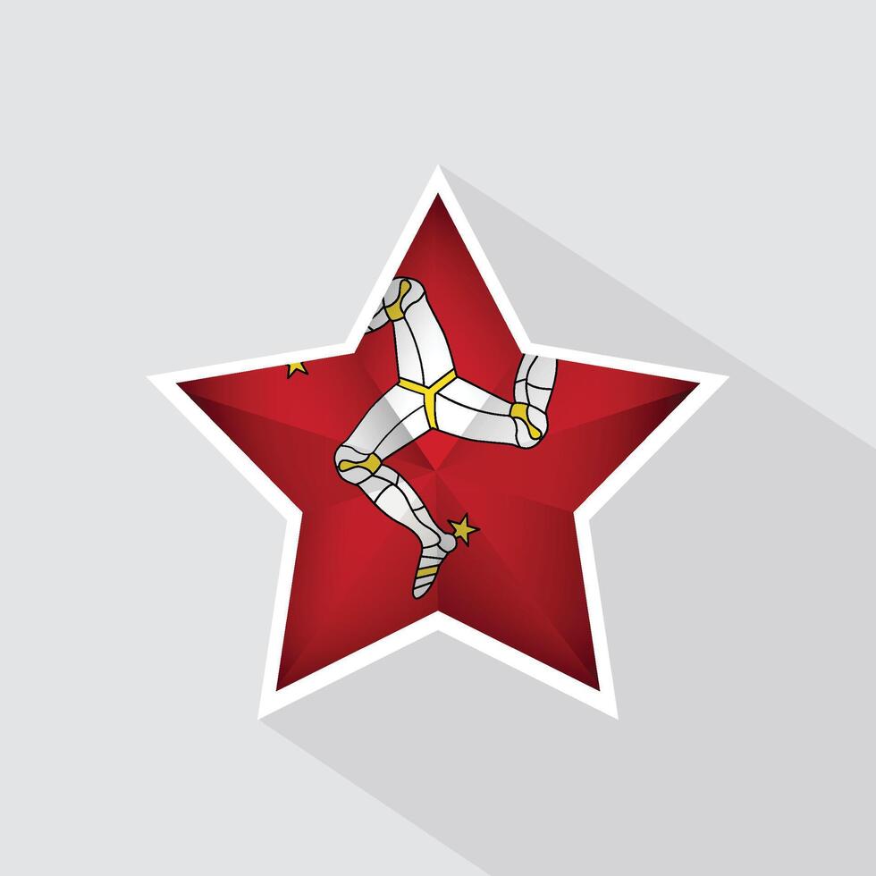 Isle of Man Flag Star Shape Icon vector
