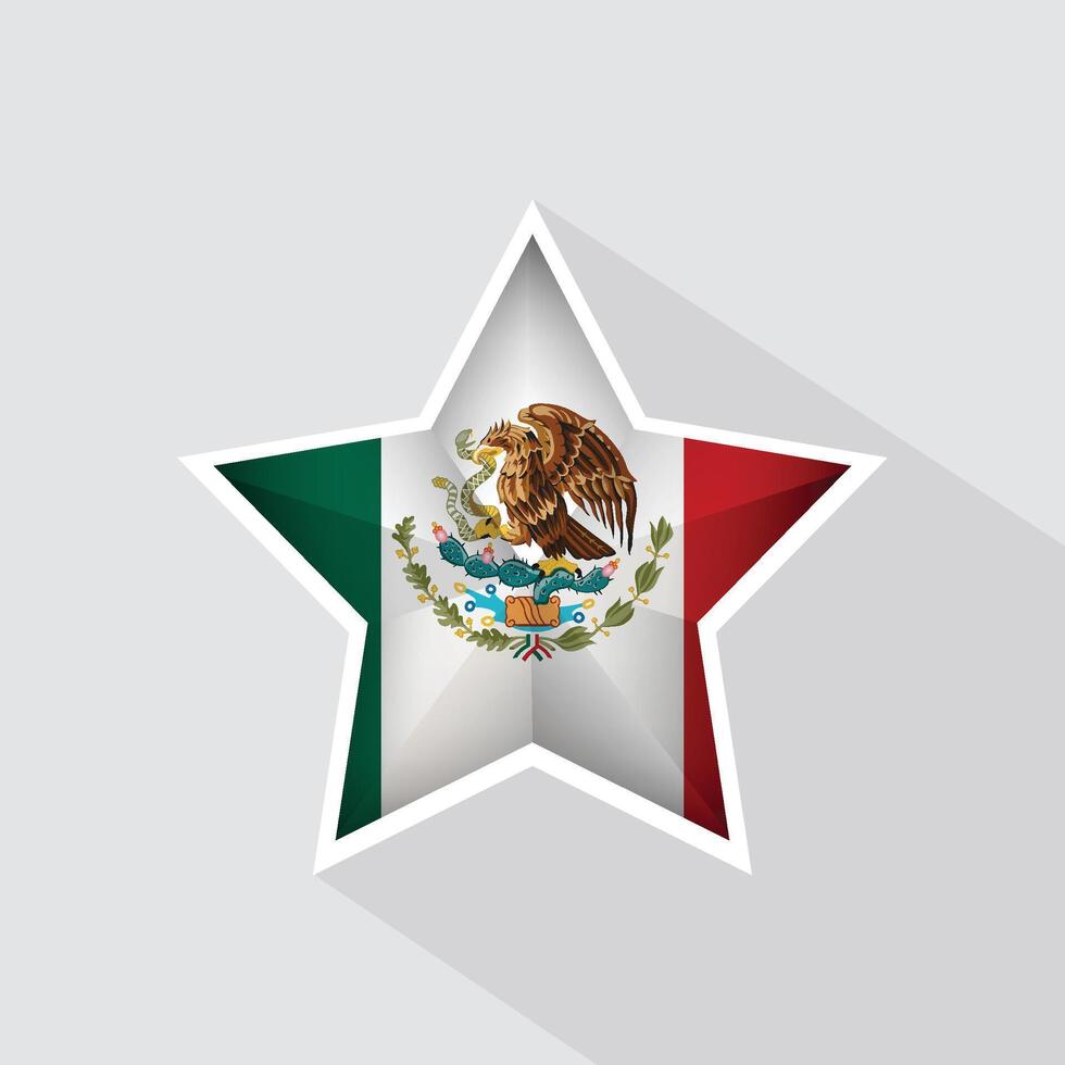 Mexico Flag Star Shape Icon vector