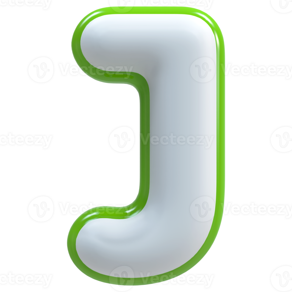 3D Font Letter J uppercase png