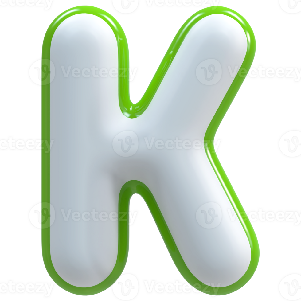 3D Font Letter K uppercase png