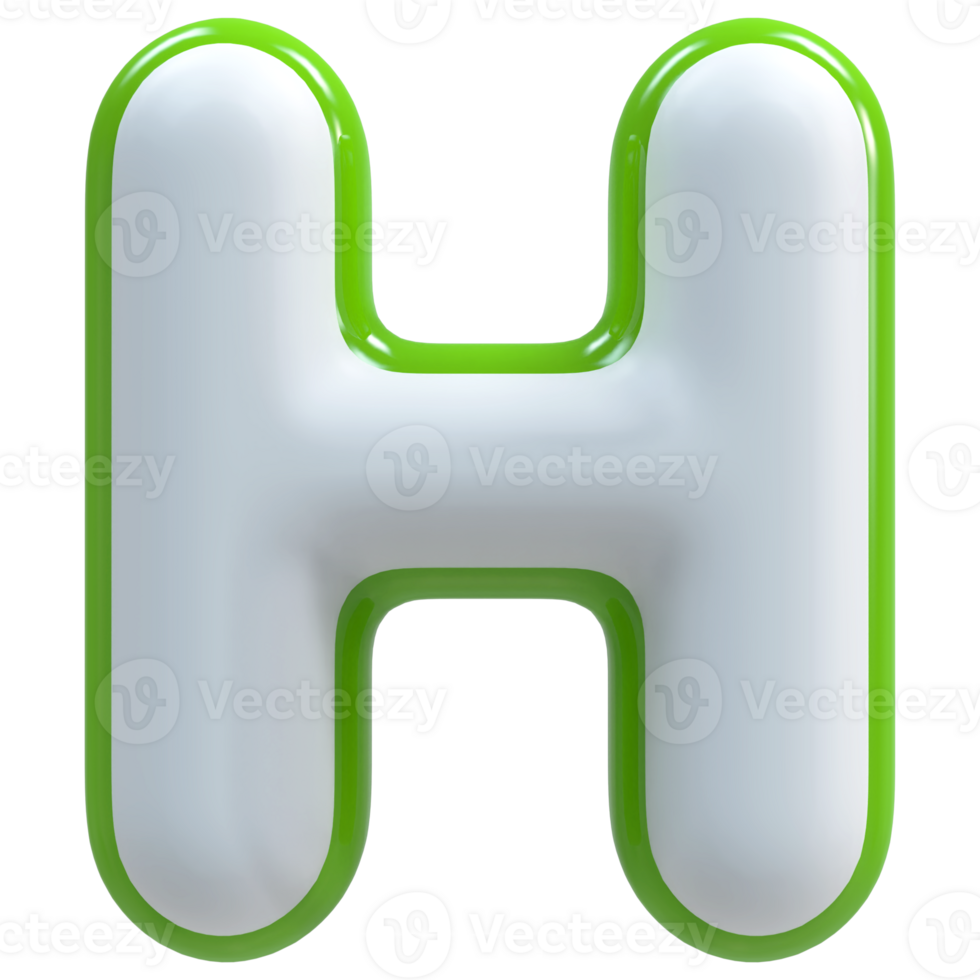 3D Font Letter H uppercase png
