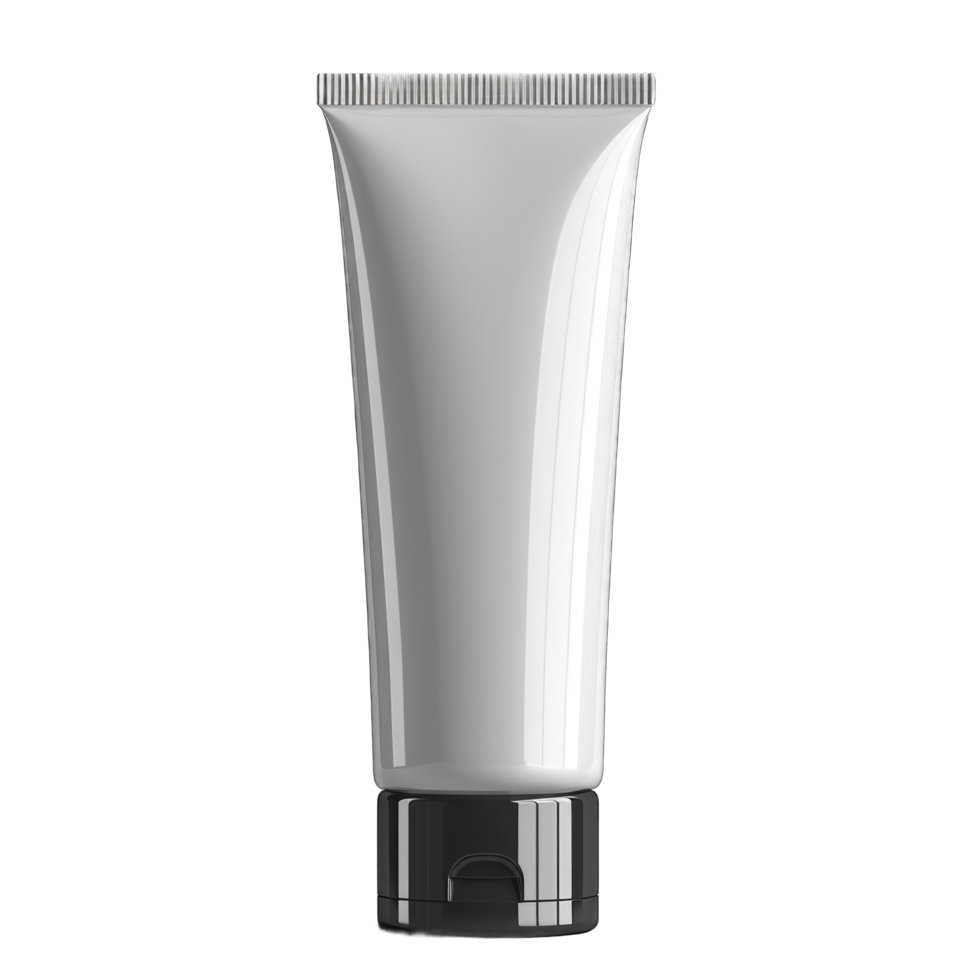 Blank white cosmetic bottle or face wash bottle, tube transparent background png
