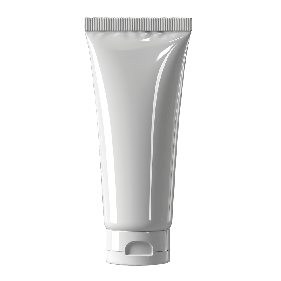 Blank white cosmetic bottle copy space for text transparent background png