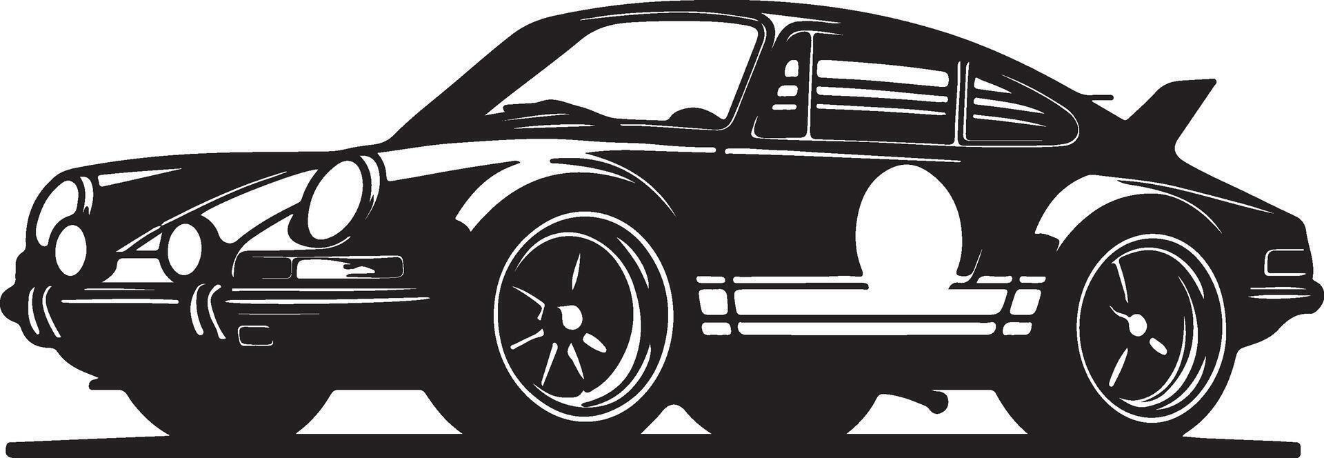 Car black and white Silhouette illustration vector