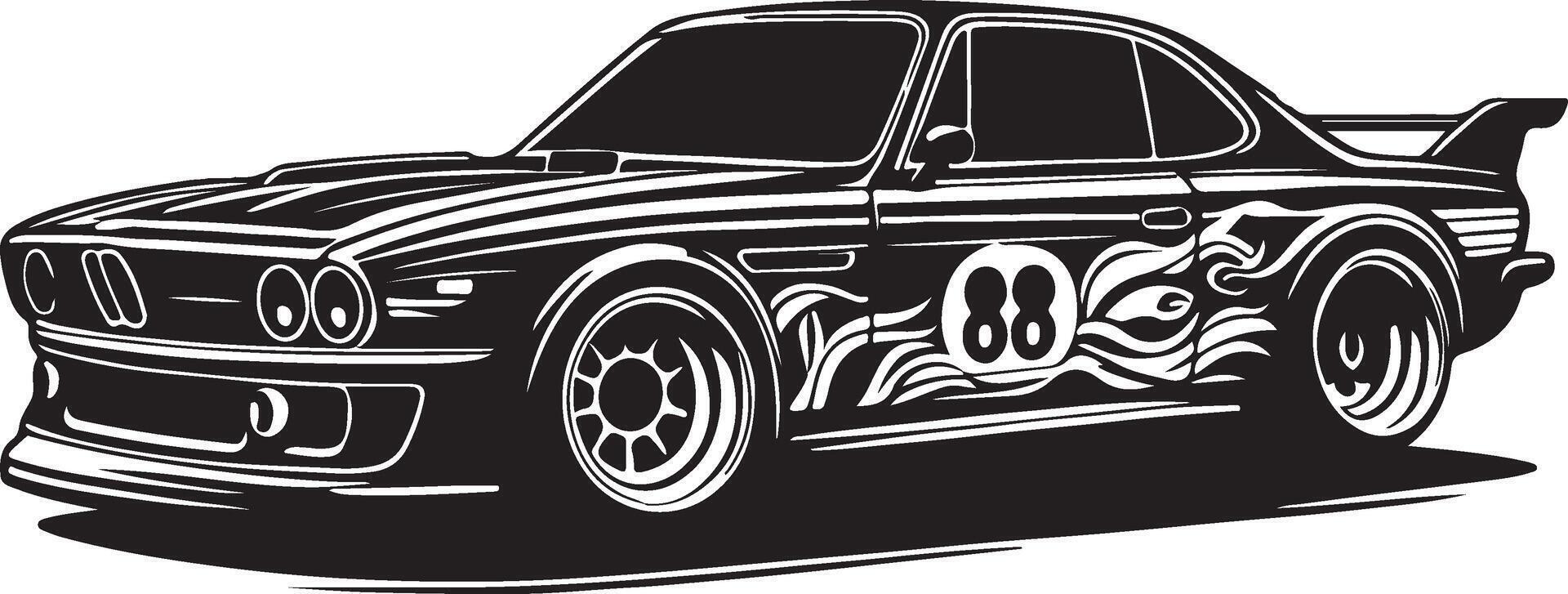 Car black and white Silhouette illustration vector