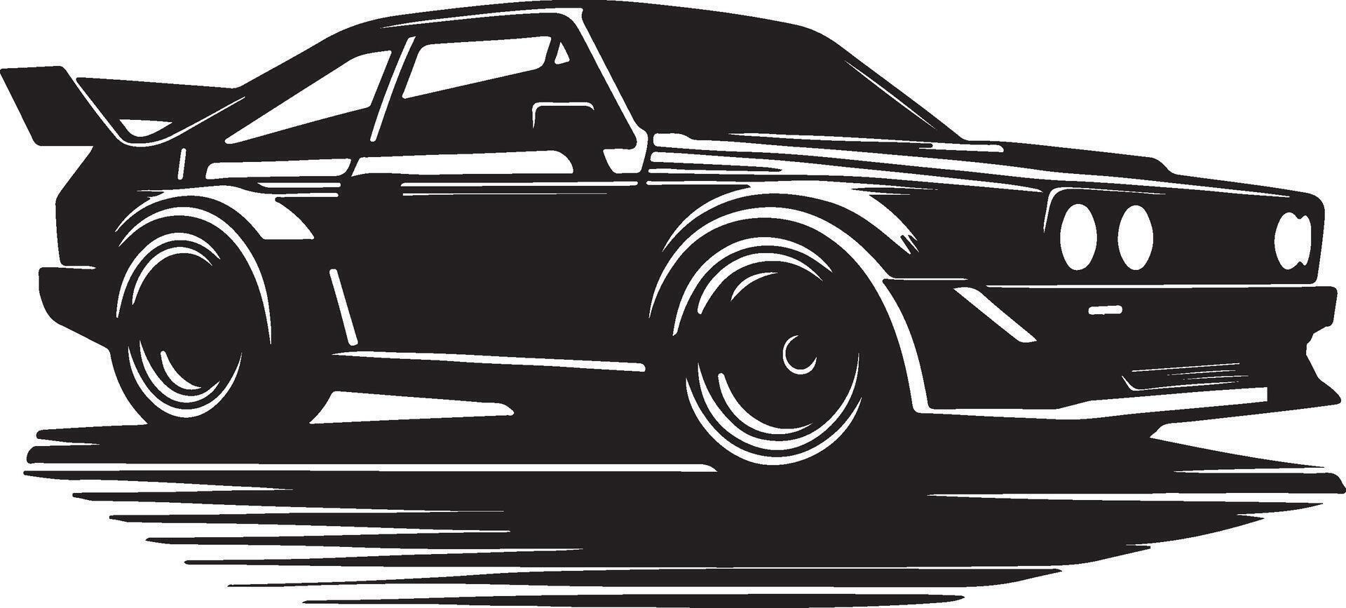 Car black and white Silhouette illustration vector