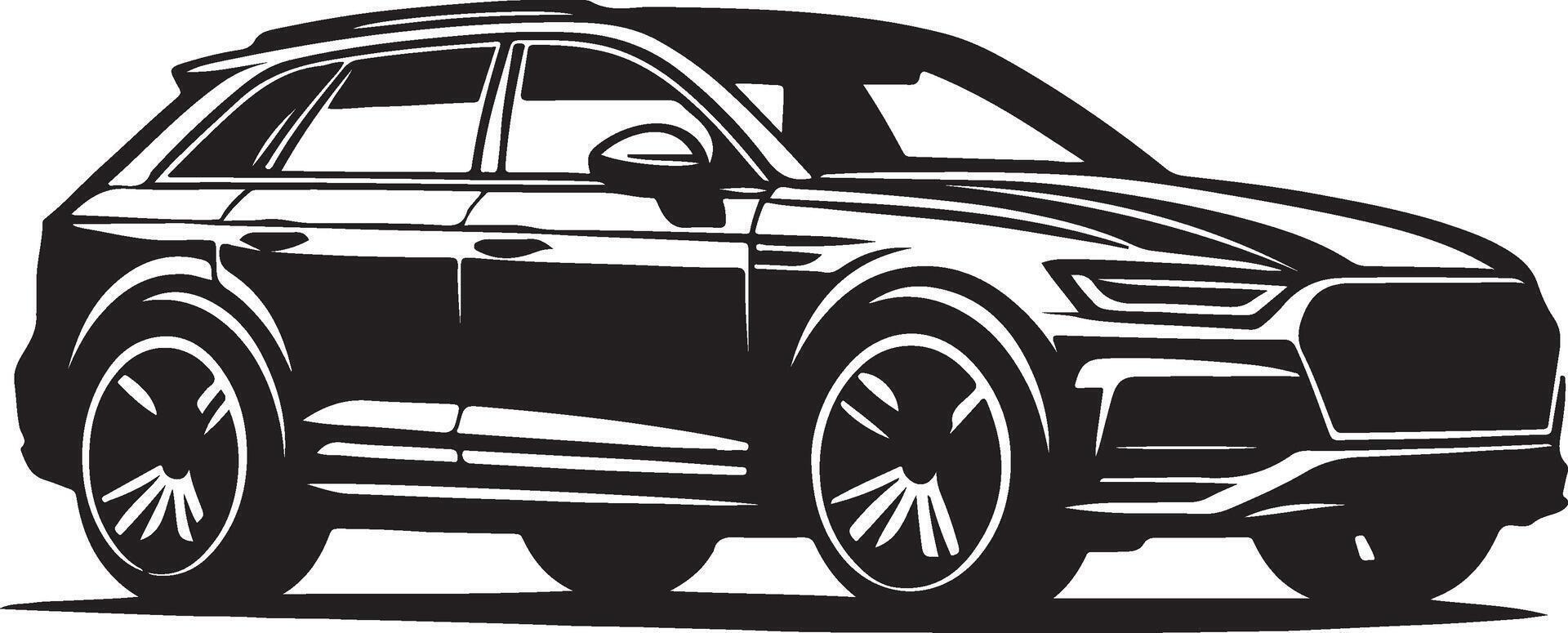 Car black and white Silhouette illustration vector