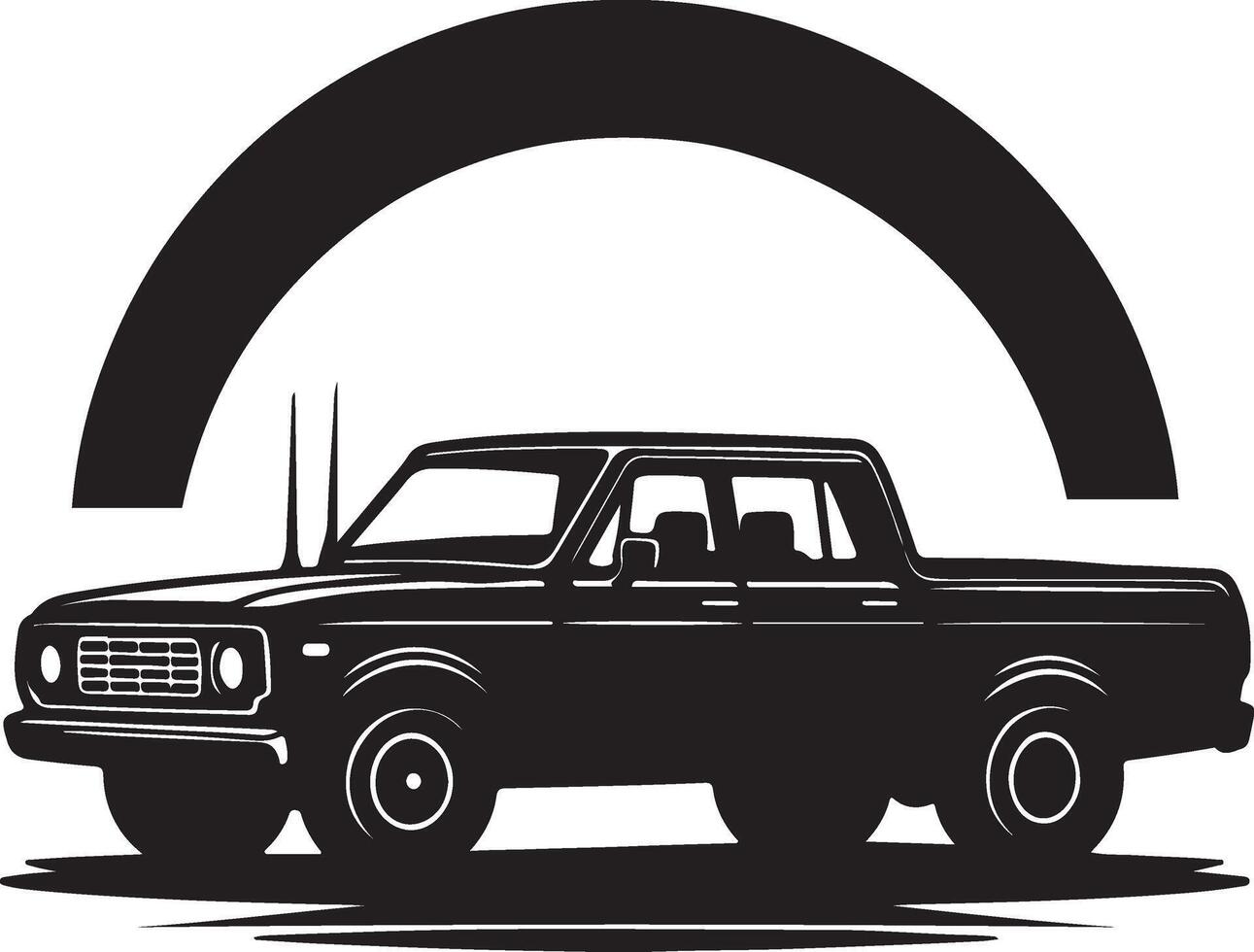 Car black and white Silhouette illustration vector