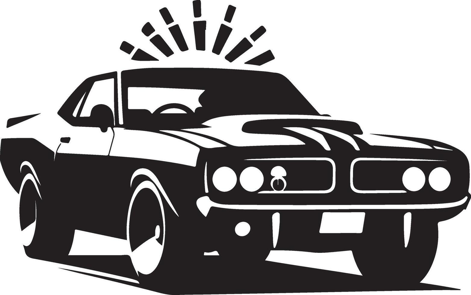 Car black and white Silhouette illustration vector