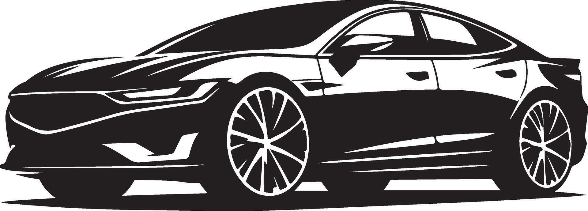 Car black and white Silhouette illustration vector