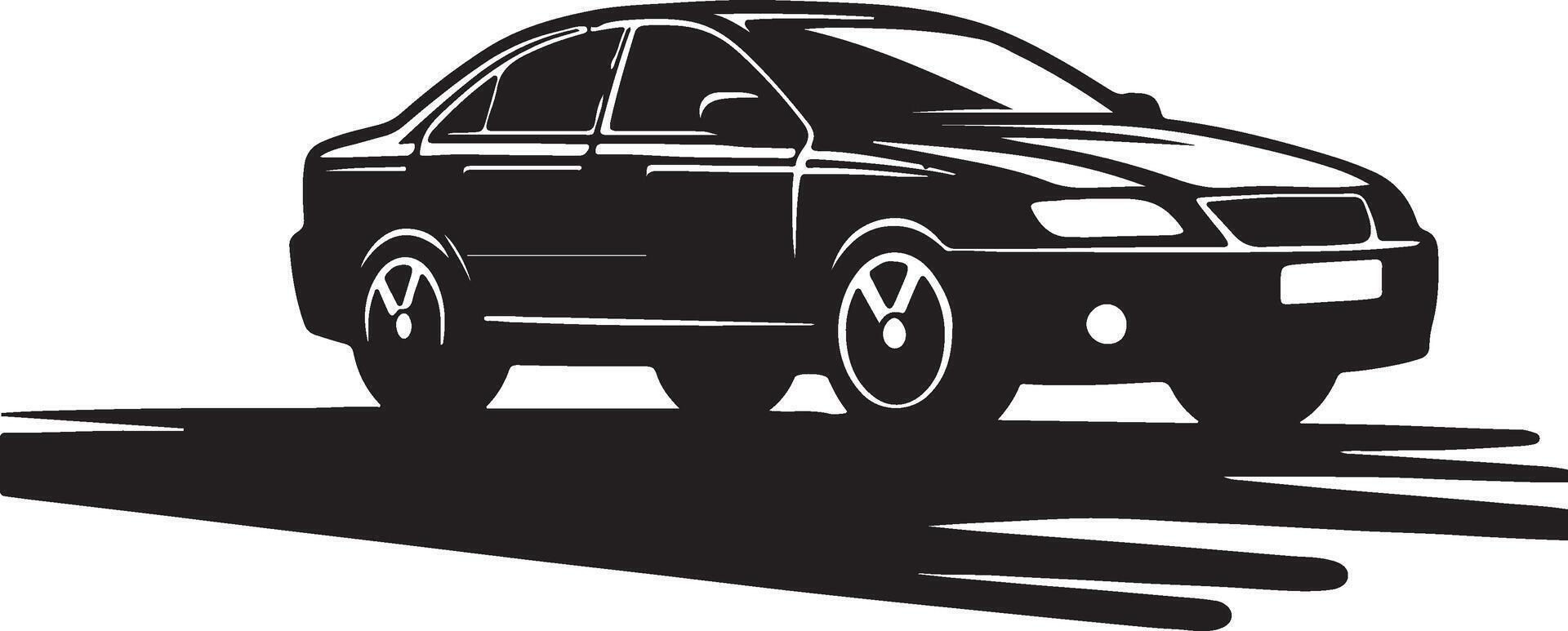 Car black and white Silhouette illustration vector