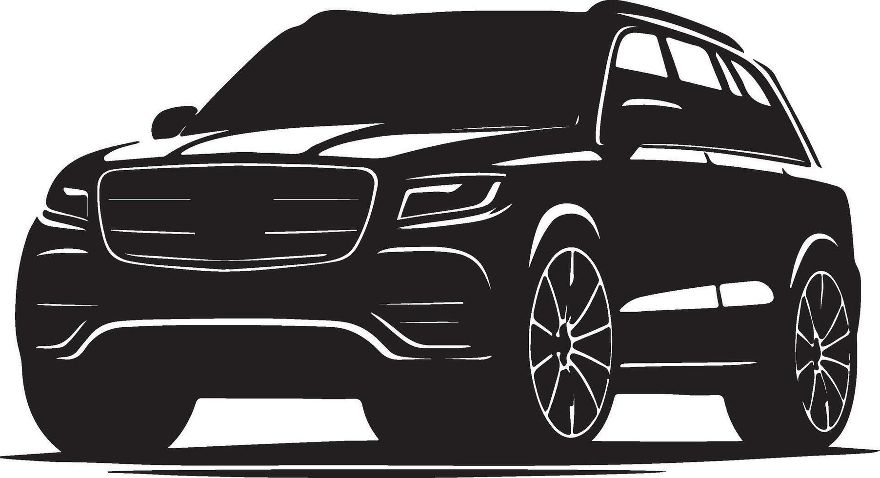 Car black and white Silhouette illustration vector