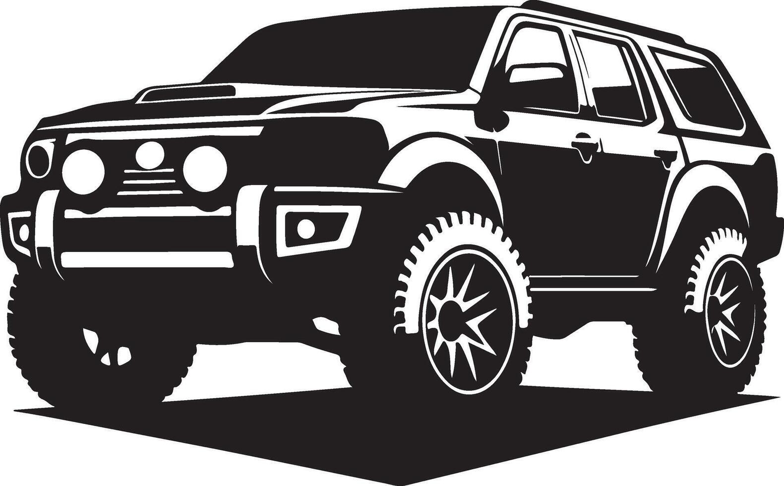 Car black and white Silhouette illustration vector