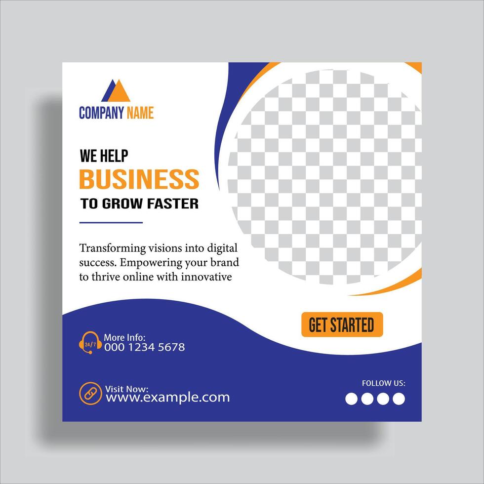 Digital business marketing social media post and web banner template vector