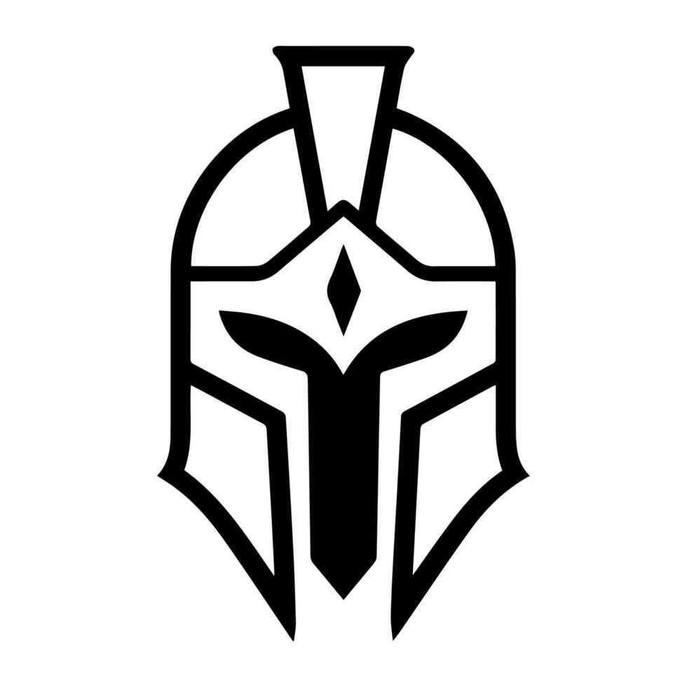 Spartan Warrior logo or modern line icon. line art and icon design with bold outline. Black and white Pixel Perfect minimalistic symbol isolate white background. Creative logotype vector