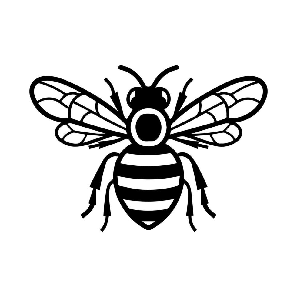 Bee logo or modern line icon. line art and icon design with bold outline. Black and white Pixel Perfect minimalistic symbol isolate white background. Creative logotype vector