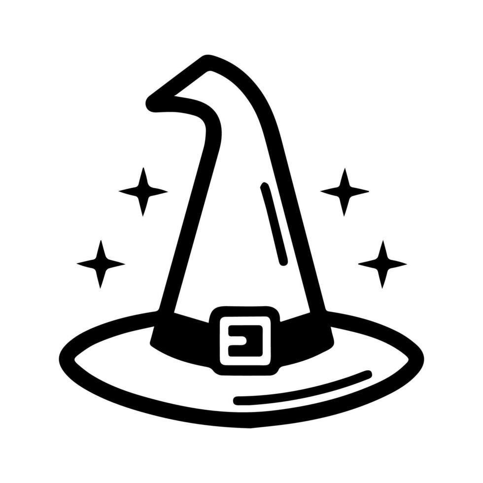 Magic Hat logo or modern line icon. line art and icon design with bold outline. Black and white Pixel Perfect minimalistic symbol isolate white background. Creative logotype vector