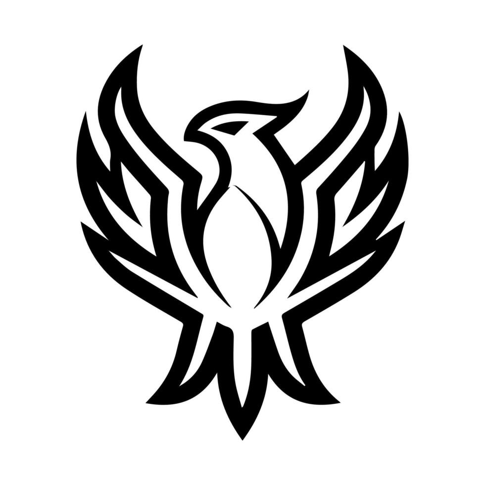 Phoenix logo or modern line icon. line art and icon design with bold outline. Black and white Pixel Perfect minimalistic symbol isolate white background. Creative logotype vector