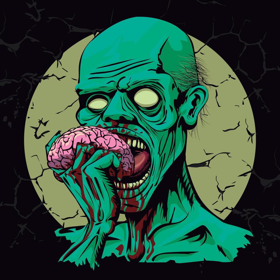 smart breakfast, eat brain, party zombie vector