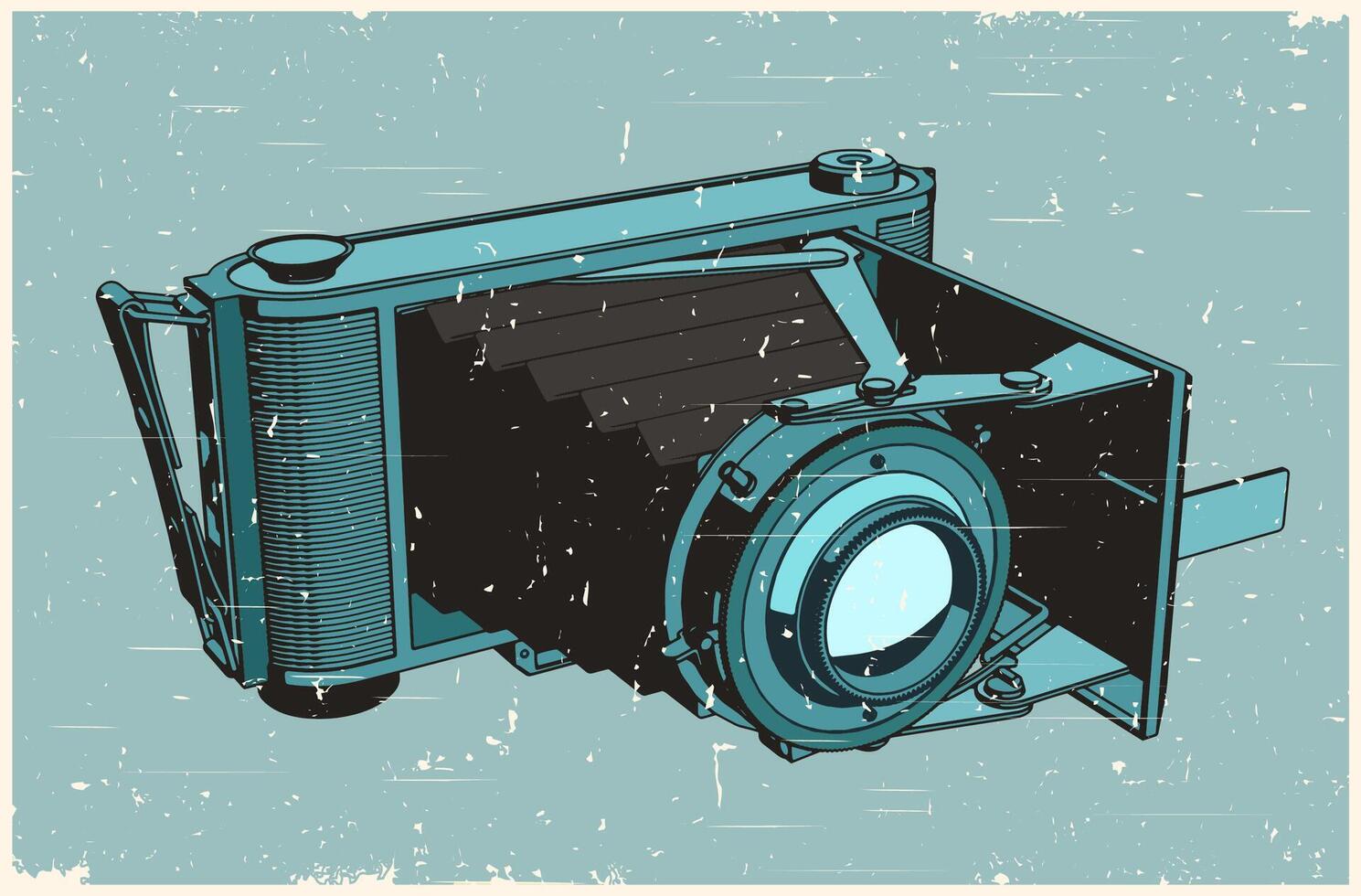 Retro camera old poster vector