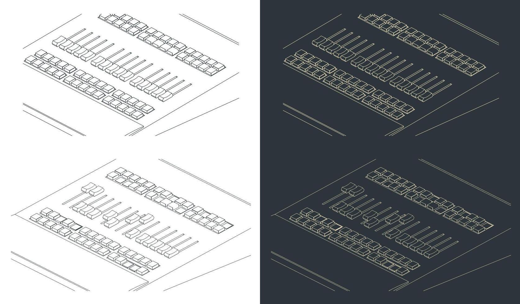 Mixing control surface drawings vector