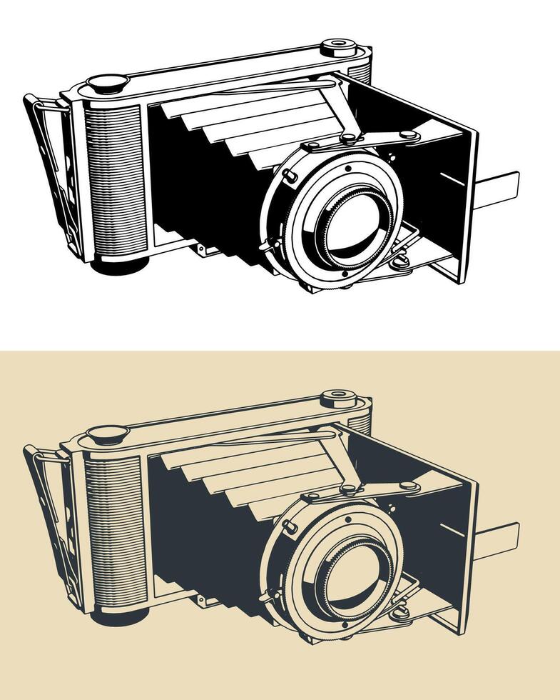 Retro camera illustrations vector