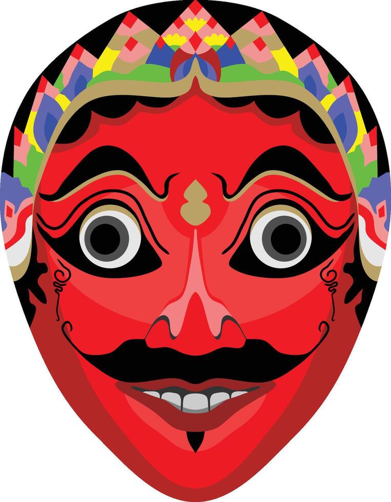 Traditional Java Red Mask vector