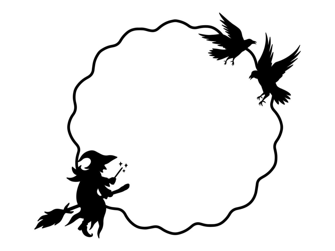Frame Halloween Sketch Line Art Illustration vector