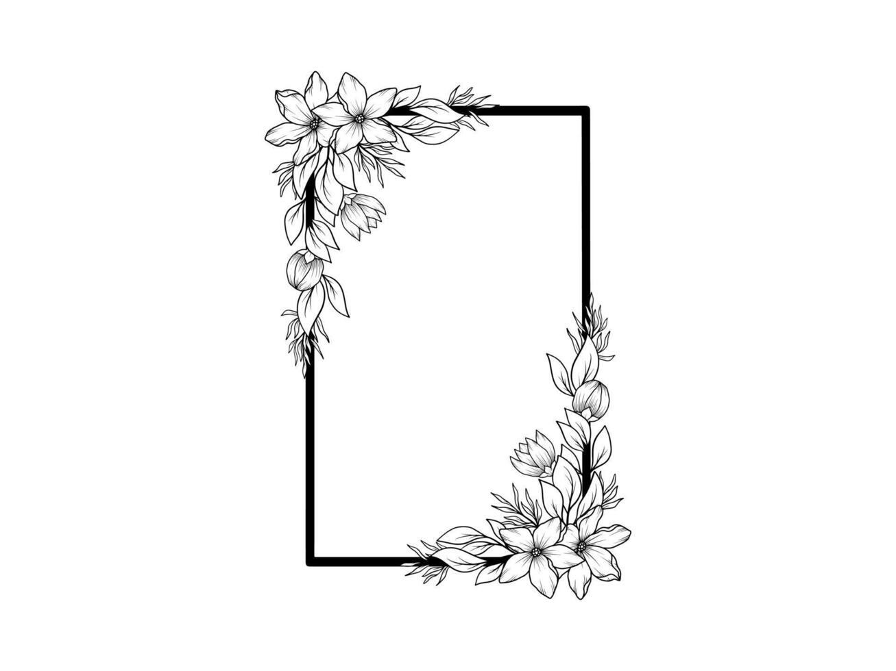 Flower Frame Outline Background Illustration vector