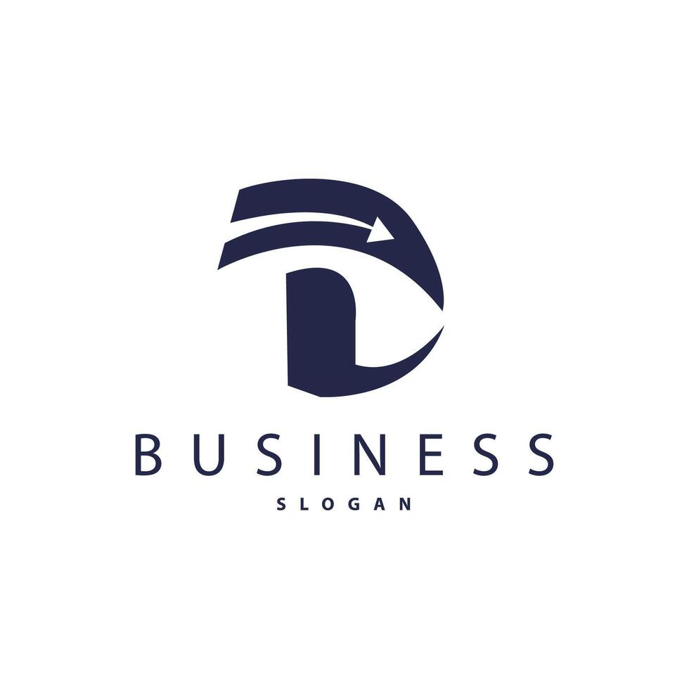 Minimal Initial D Letter Logo Modern And Luxury Geometric Design Icon Template Element vector
