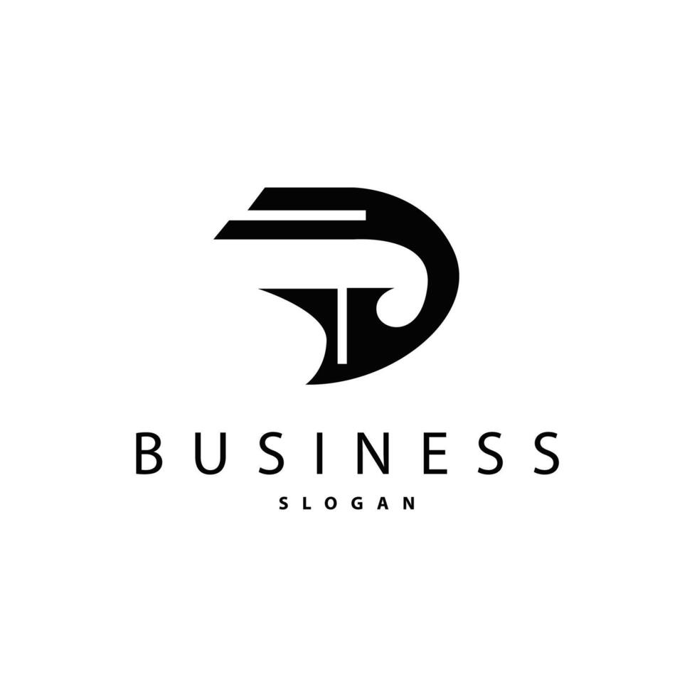Minimal Initial D Letter Logo Modern And Luxury Geometric Design Icon Template Element vector