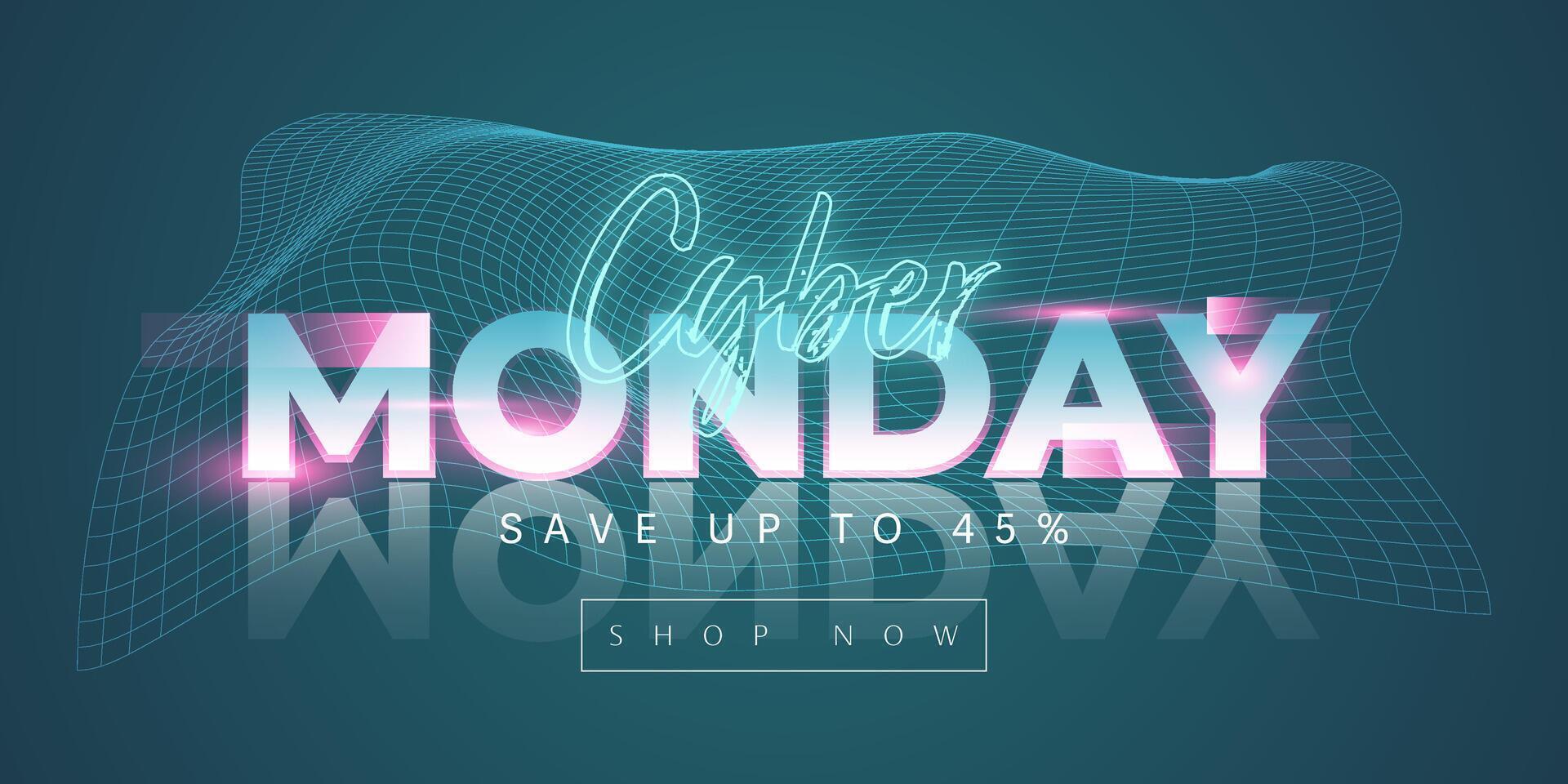 Cyber monday sale illustration template design vector