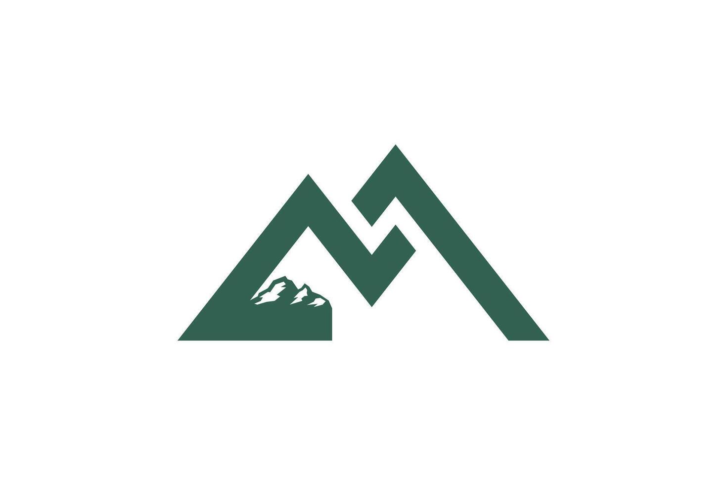 mountain and forest design illustration with a modern concept vector