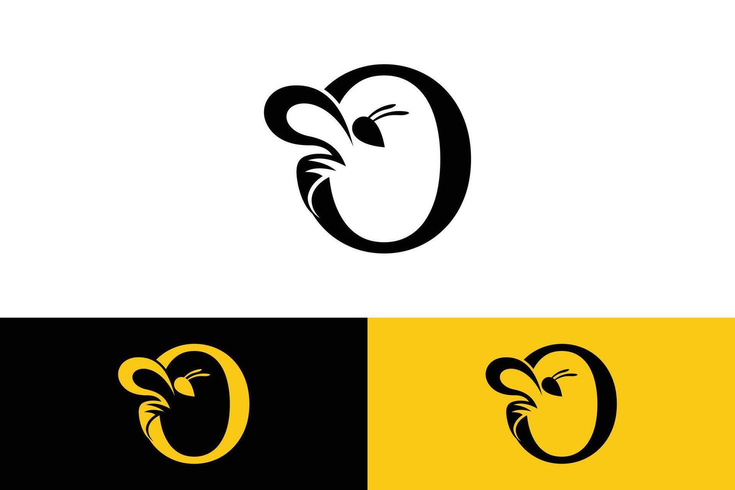letter o design with bee design illustration concept vector