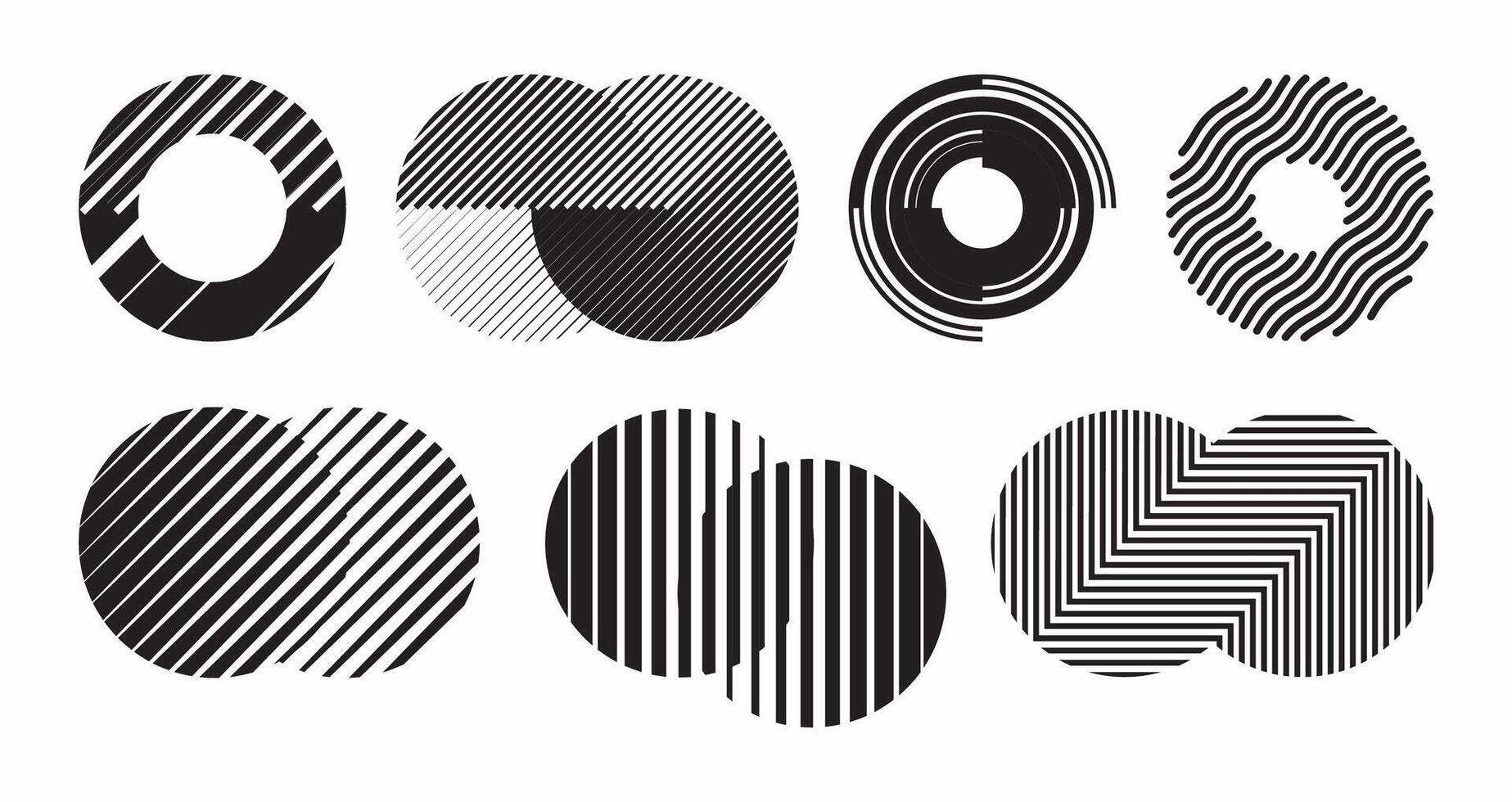 Basic shape for element design, set. Editable icon for graphic design. Black and white flat icon. vector