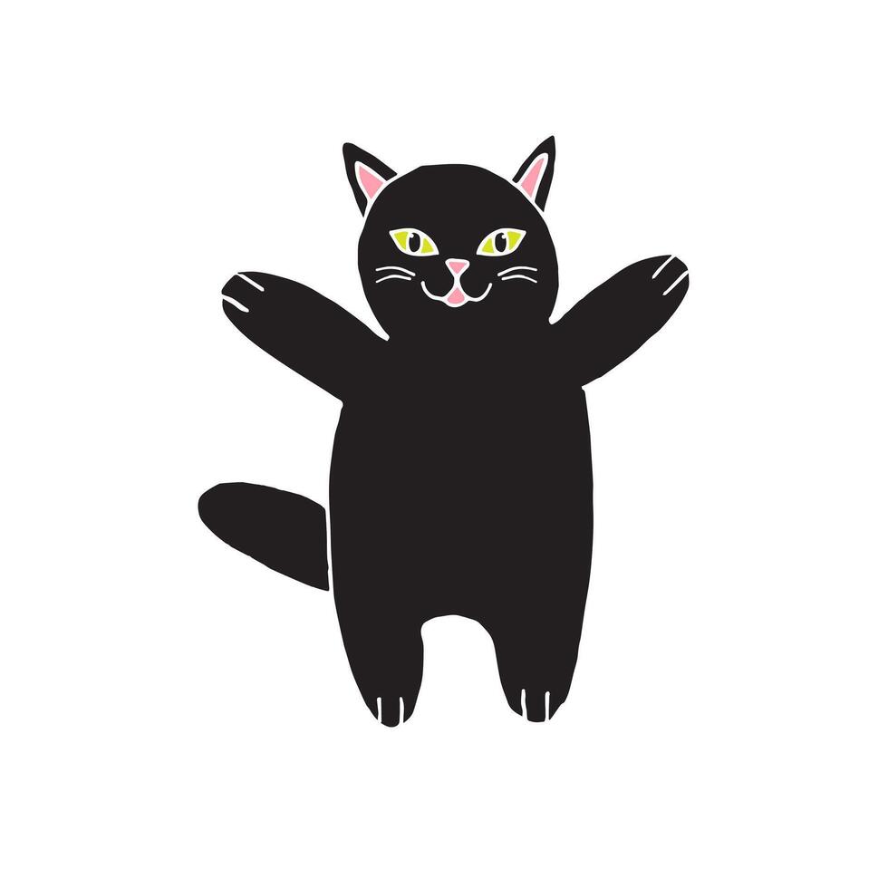 Hand drawn doodle sketch cat vector