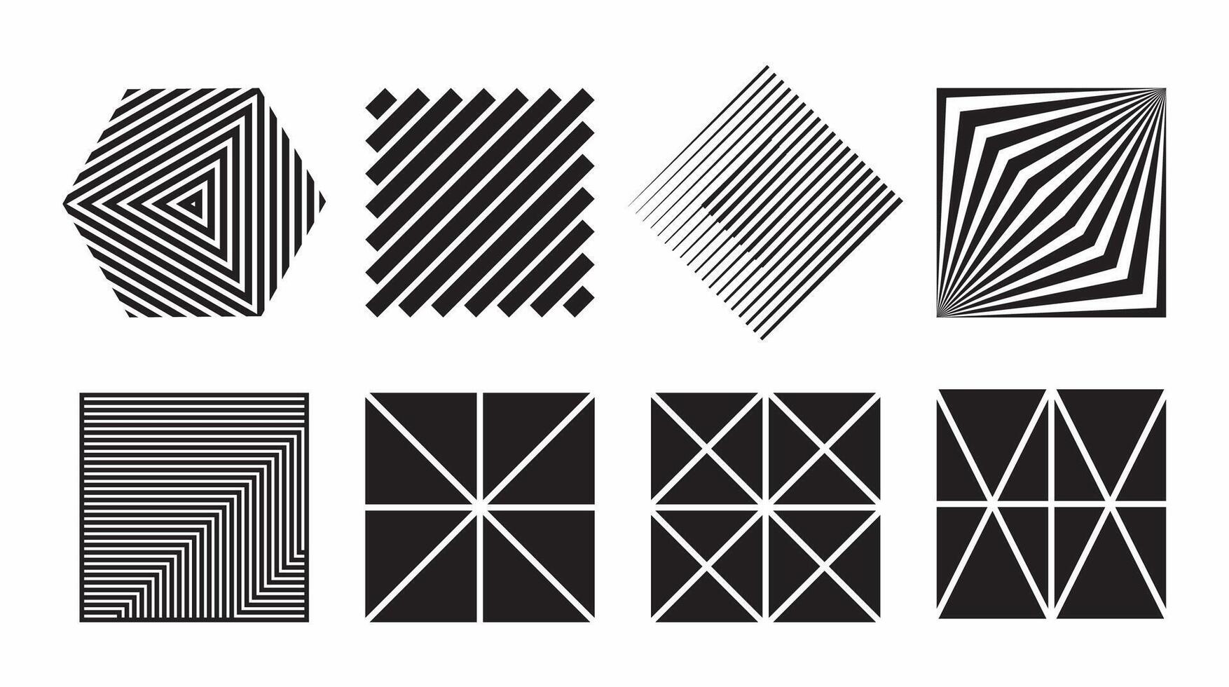 Basic shape for element design, set. Editable icon for graphic design. Black and white flat icon. vector