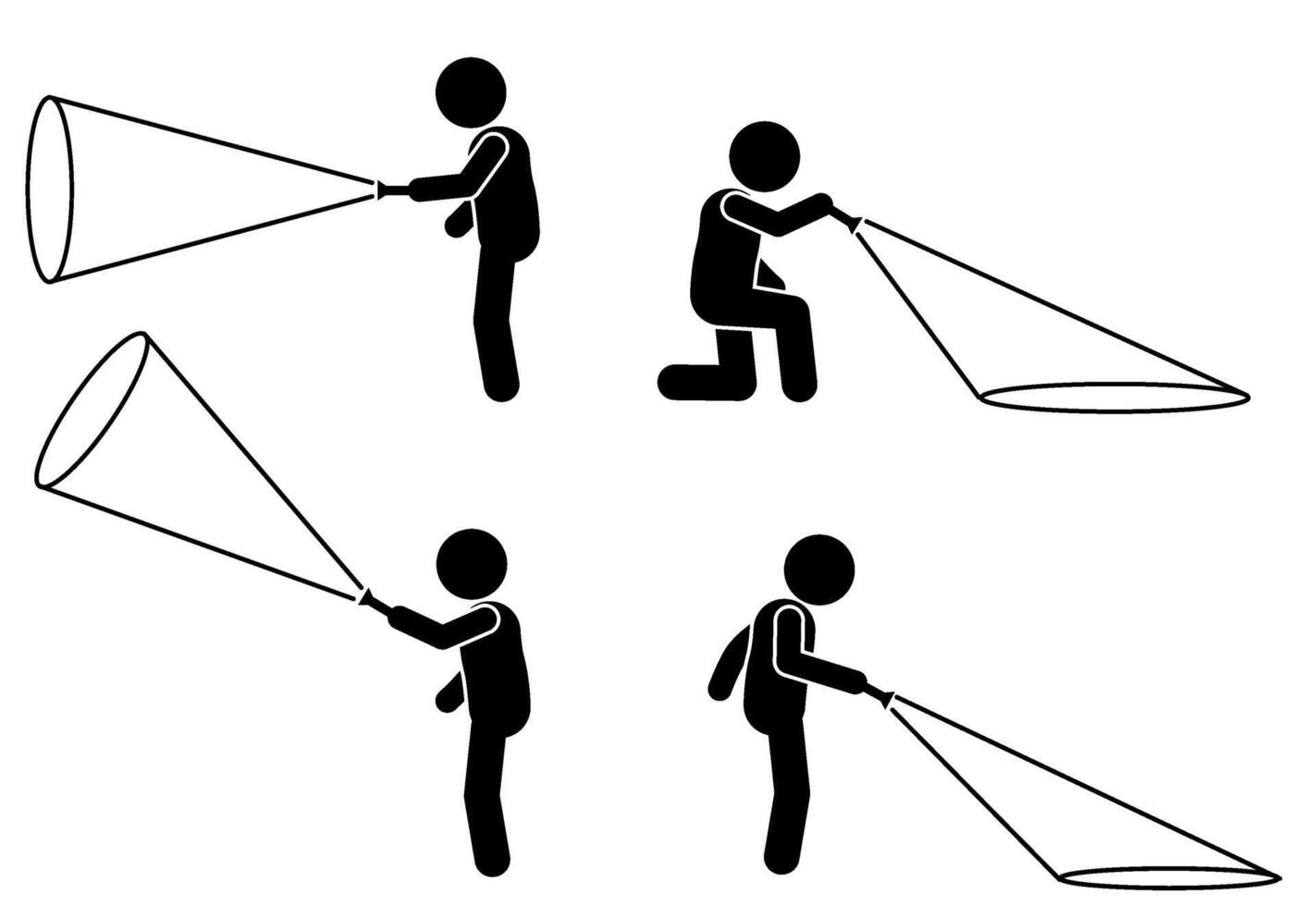 illustration of a man holding a flash light vector