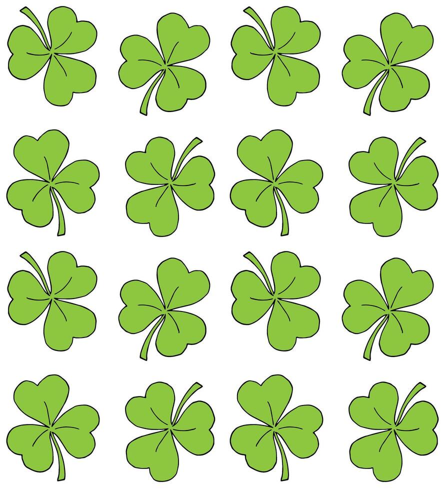 Seamless pattern of sketch clover vector