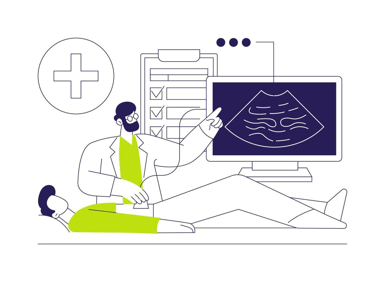 Ultrasound scan abstract concept illustration. vector
